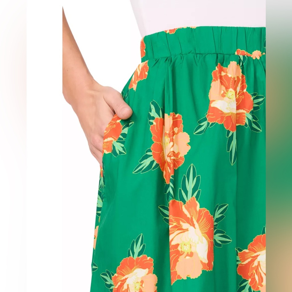 CeCe Floral Skirt Set~peony blooms~Peach Rust - Picture 6 of 9